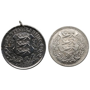 Estonia 5 Marka 1926 Counterfeit & Silvered 1 Krooni 1934 (2)