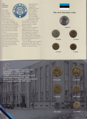 Estonian Coins set 1992, 1998