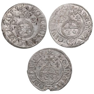 City of Riga under Swedish rule AR Dreipölker (1⁄24 Thaler) 1623, 1644 (3)
