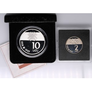 Latvia (Mint of Finland, Vantaa) 10 Latu & 2 Lati 1993 (2)