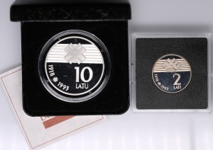 Latvia (Mint of Finland, Vantaa) 10 Latu & 2 Lati 1993 (2)