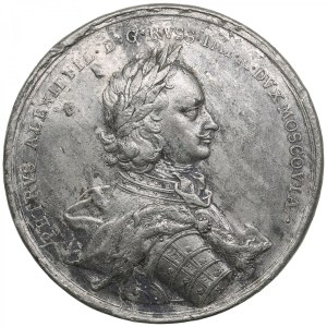 Russia Tin-Alloy Medal 1713 (1720s) - Battle at the River Pelkine, 6 October 1713 - Peter I (1682-1725)