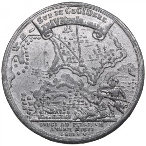 Russia Tin-Alloy Medal 1713 (2nd half 18th c.) - Battle at the River Pelkine, 6 October 1713 - Peter I (1682-1725)