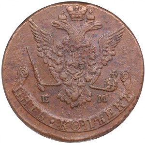 Russia (Ekaterinburg mint) 5 Kopecks 1778 EM - Catherine II the Great (1762-1796) - NGC AU 55 BN