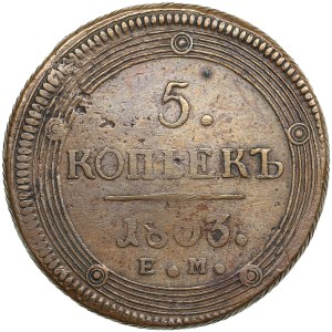 Russia (Ekaterinburg mint) 5 Kopecks 1803 EM - Mule - Alexander I (1801-1825)