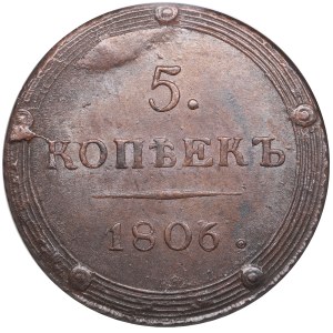 Russia (Suzun mint) 5 Kopecks 1806 KM - Alexander I (1801-1825) - NGC MS 63 BN