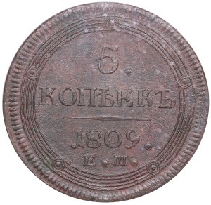 Russia (Ekaterinburg mint) 5 Kopecks 1809 EM - Alexander I (1801-1825) - NGC MS 62 BN