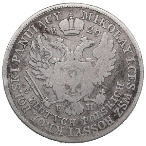 Russia (Poland, Warsaw mint) 5 Zlotych 1829 FH - Nicholas I (1825-1855)