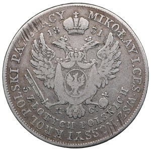 Russia (Poland, Warsaw mint) 5 Zlotych 1831 KG - Nicholas I (1825-1855)