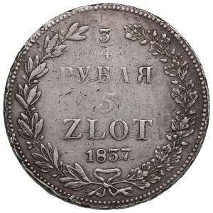 Russia, St. Petersburg mint (Poland) 3/4 Rouble / 5 Zlotych 1837 НГ - Nicholas I (1825-1855)