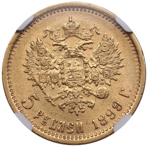 Russia 5 Roubles 1899 ФЗ - Nicholas II (1894-1917) - NGC AU 58