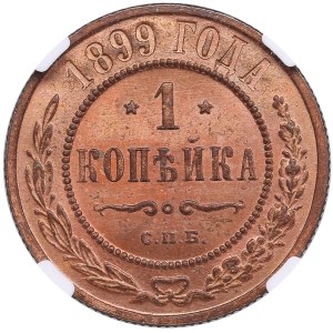 Russia (Rosenkrantz factory) 1 Kopecks 1899 СПБ - Nicholas II (1894-1917) - NGC MS 64 RB