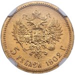 Russia 5 Roubles 1902 AP - Nicholas II (1894-1917) - NGC MS 66+