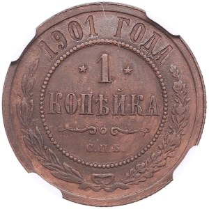 Russia (Rosenkrantz factory) 1 Kopeck 1901 СПБ - Nicholas II (1894-1917) - NGC UNC DETAILS