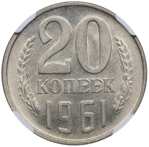 Russia (USSR) 20 Kopecks 1961 - NGC MS 62
