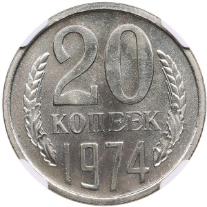 Russia (USSR) 20 Kopecks 1974 - NGC PL 65