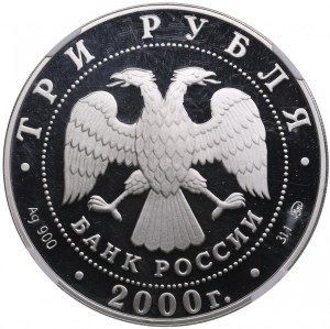Russia (Russia Federation) 3 Roubles 2000 - State Bank of Russia - NGC PF 68 ULTRA CAMEO