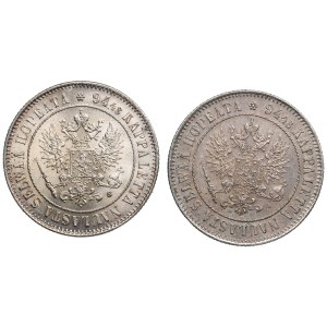 Group of Finland (Russia) 1 Markka 1907 L, 1915 S (2)