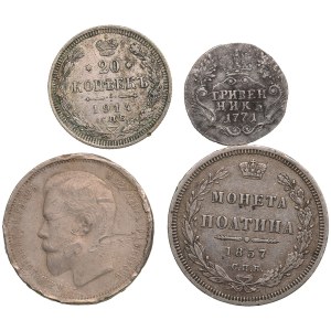 Group of Russian silver coins (4)