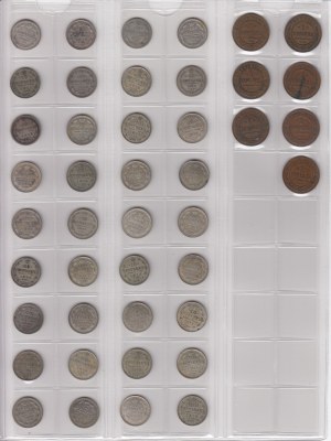Group of Russian Imperial silver and copper coins (63)
