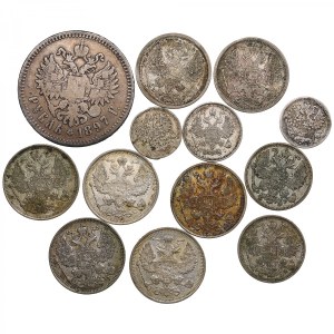 Group of Russian silver coins (13)