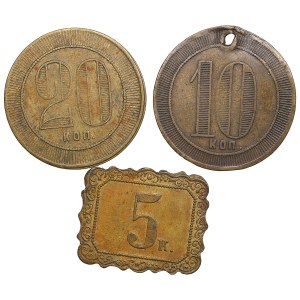 Group of Russian Brass Payment Tokens ND (early 20th century)