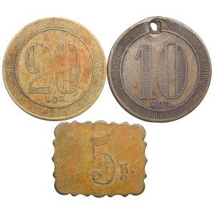 Group of Russian Brass Payment Tokens ND (early 20th century)