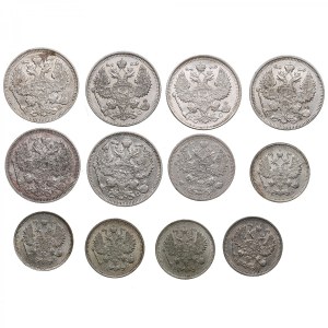 Group of Russian 20, 15 & 10 Kopecks (12)