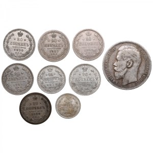 Group of Russian silver coins (9)