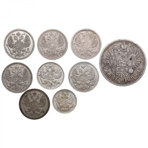 Group of Russian silver coins (9)
