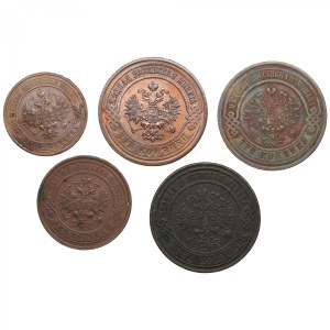 Group of Russian copper coins (5)