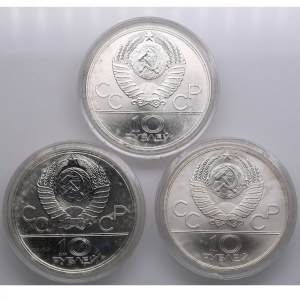 Group of Russian (USSR) 10 Roubles 1977, 1978, 1979 - XXII Summer Olympic Games, Moscow (3)