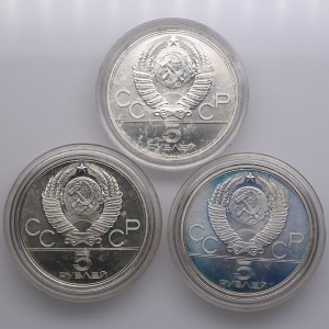 Group of Russian (USSR) 5 Roubles 1977, 1978 - XXII Summer Olympic Games, Moscow (3)