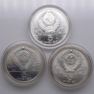 Group of Russian (USSR) 5 Roubles 1977, 1980 - XXII Summer Olympic Games, Moscow (3)