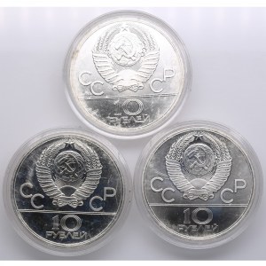 Group of Russian (USSR) 10 Roubles 1978, 1979, 1980 - XXII Summer Olympic Games, Moscow (3)