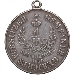 Russia (Estland Governorate, Pärnu district) Silver Official Badge 1820 - Chairman of the Volost Court - Aleksander I (1