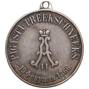 Russia (Courland Governorate) Silver Official Badge 1866 (second half of the 1860s) - Volost Starshina - Alexander II (1