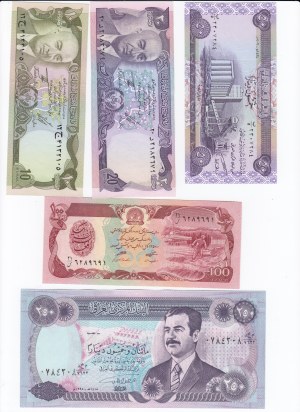 Group of Banknotes: Turkey, Tunisia, Iraq, Afghanistan (10)