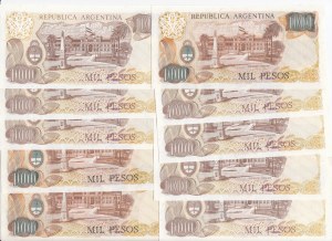 Argentina 1000 Pesos ND (1976-1983) - Consecutive numbers (10)