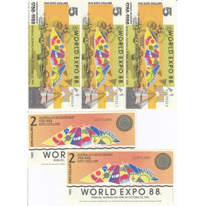 Australia 3 & 5 Expo Dollars 1988 - World Expo 88 (5)