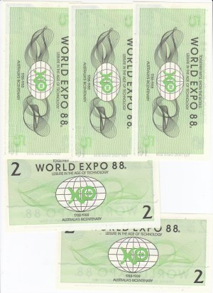 Australia 3 & 5 Expo Dollars 1988 - World Expo 88 (5)