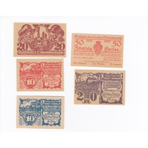 Group of Banknotes: Austria, Set of Notgeld - Öberösterreich (5)