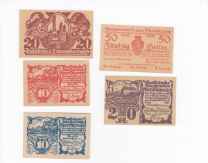 Group of Banknotes: Austria, Set of Notgeld - Öberösterreich (5)