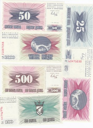 Group of Banknotes: Bosnia and Herzegovina (6)