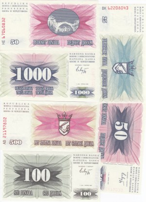 Group of Banknotes: Bosnia and Herzegovina (6)