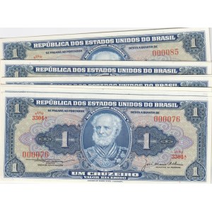 Brazil 1 Cruzeiro 1954 (10) Low #, Sequential #