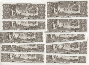 Brazil 5 Cruzeiros ND (1962-1964)- Consecutive numbers (10)