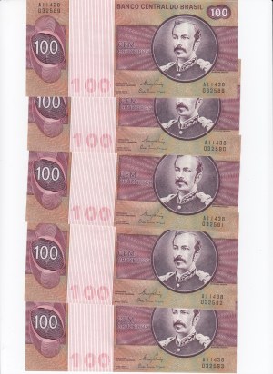 Brazil 100 Cruzeiros ND (1970-1974) - Some Consecutive numbers (10)