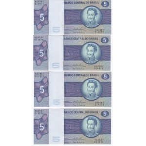 Brazil 5 Cruzeiros (1970-1979) - Consecutive numbers (4)