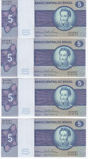 Brazil 5 Cruzeiros (1970-1979) - Consecutive numbers (4)